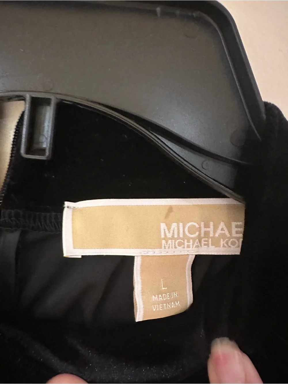 MICHAEL Michael Kors Black Velvet Ruched Mock Neck Top